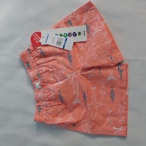 Wippette Baby‎ Boy shark swim shorts trunks orange 24 months